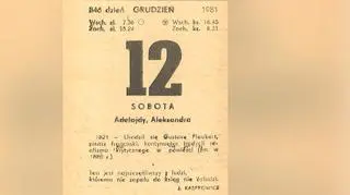 12 grudnia 1981 roku - kartka z kalendarza