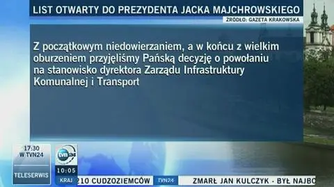 Jacek Majchrowski 30 lipca bronił Jana Tajstera
