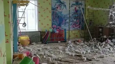 Ostrzelane przedszkole w Donbasie 
