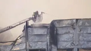 Fire in a shopping center at Marywilska Street in Warsaw's Białołęka
