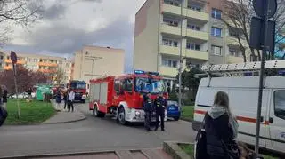 Pożar bloku i ewakuacja mieszkańców.Szczecin
