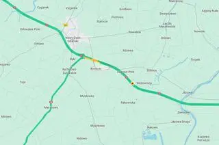 Utrudnienia na S7 koło Kmiecina