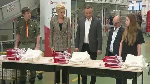 Presidential couple were packing flags for the centennial of Polish independence