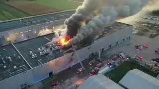 Pożar jednej z hal w zakładach mięsnych