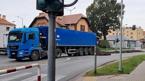 Obornik wysypał się na jezdnię 