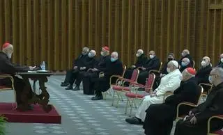 Papież Franciszek podczas modlitwy adwentowej 18 grudnia