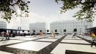 Widok w stronę południa na Plac Nowy Targ
