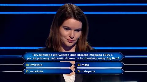 Kiedy po raz pierwszy zabrzmiał dzwon na Big Benie? Pytanie z "Milionerów"