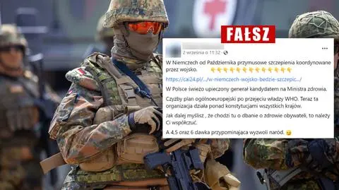 W Niemczech wojsko będzie szczepić przeciw COVID-19? "To fake news"