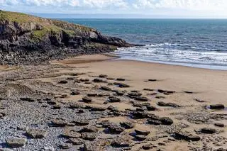 Plaża w walijskiej Zatoce Dunraven