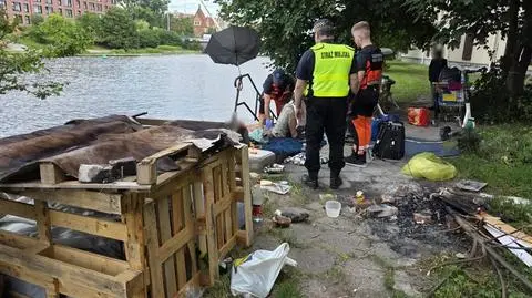 Ognisko na koczowisku w samym centrum Gdańska