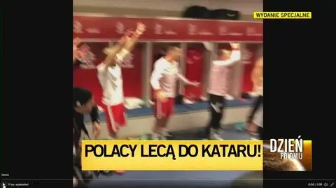 Radość w szatni Polaków po awansie na mundial