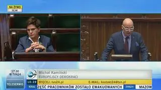 Michał Kamiński podczas dyskusji o zakazie aborcji