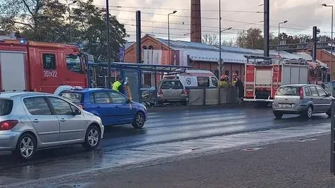 Wypadek na rondzie Grzegórzeckim