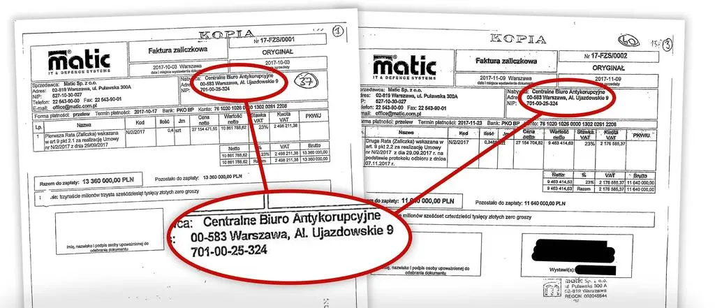 Faktury ujawnione przez Najwyższą Izbę Kontroli