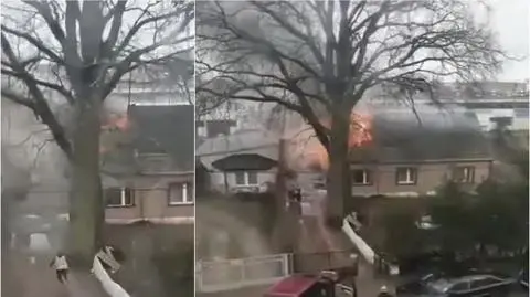 Wbiegł do płonącego domu, uratował kobietę