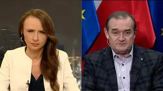 Agnieszka Dziemianowicz-Bąk i Lech Jaworski podczas piątkowego wydania "Tak jest" 