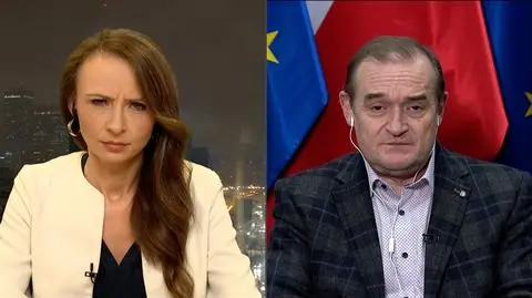 Agnieszka Dziemianowicz-Bąk i Lech Jaworski podczas piątkowego wydania "Tak jest" 