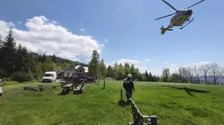 Lądował także śmigłowiec LPR