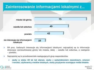 Wyniki raportu na temat mediów lokalnych