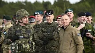 Prezydent Andrzej Duda na ćwiczeniach Anakonda-23