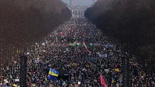Manifestacja poparcia dla Ukrainy w Berlinie, 27 lutego 2022 roku
