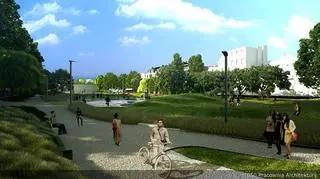 W parku mają znaleźć się plac zabaw, skwer, fontanna, ścieżka spacerowa, ławki, łąka piknikowa i amfiteatr