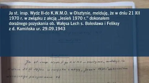 Raport kpt. SB KW MO w Olsztynie Edwarda Graczyka