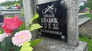 Grób Edwarda Krajnika, który zmarł po tym, jak samochodem potrącił go Tadeusz P. 