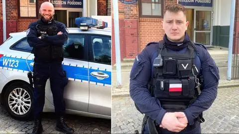 Policjanci rozpoczęli gaszenie pożaru. Szczecin