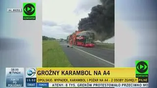 Karambol na A4. Dwie osoby zginęły, cztery są ranne