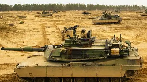 Czołgi M1 Abrams na poligonie w Drawsku Pomorskim