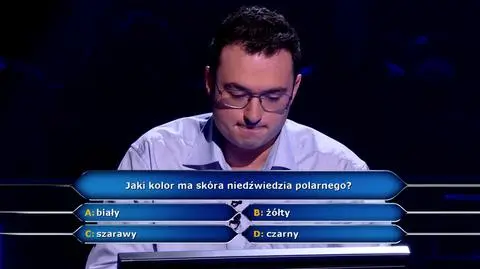 Pytanie w "Milionerach" o kolor skóry niedźwiedzia polarnego