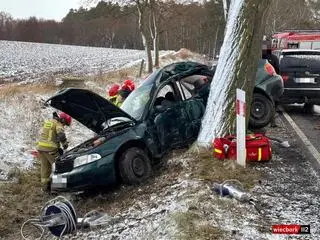 20-latkę zabrał do szpitala śmigłowiec LPR