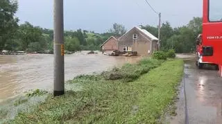 Zalane ulice i domy na Podkarpaciu