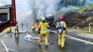 Pożar autobusu na A4 pod Krakowem