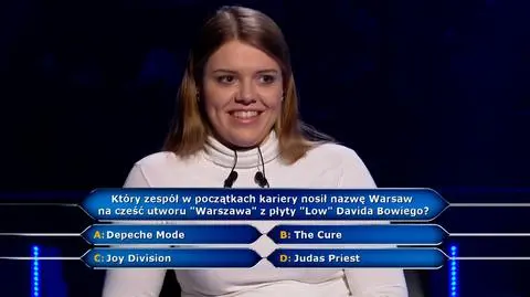 Który z tych zespołów nosił na początku nazwę Warsaw? Pytanie z "Milionerów" za 75 tysięcy złotych