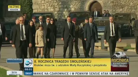 Prezydent i Marta Kaczyńska na Wawelu