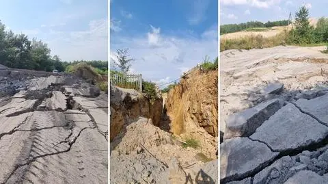 Potężne osuwisko cały czas się powiększa. Zniszczona droga nie nadaje się do remontu