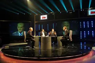 Lech Kaczyński i Donald Tusk w programie "Teraz my", październik 2004