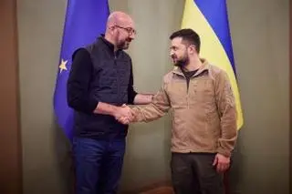 Charles Michel i Wołodymyr Zełenski