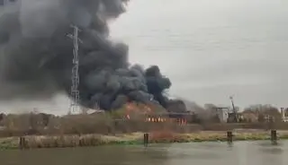 Pożar hali magazynowej w Kędzierzynie-Koźlu
