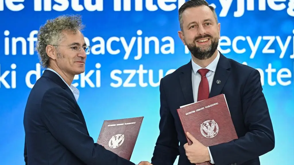 Wicepremier, szef MON Władysław Kosiniak Kamysz oraz prezes Palantir Technologies Alex Karp 