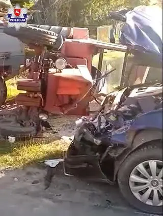 Pijany kierowca ciągnika zderzył się ze skodą