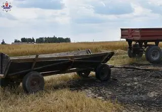 Paliło się zboże na polu