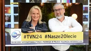 Kasia Kieli, prezes i dyrektor zarządzająca Discovery EMEA i Michał Samul, redaktor naczelny TVN24