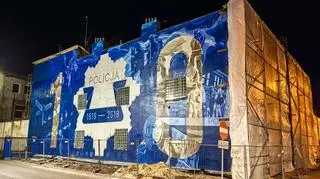 Mural zostanie przykryty styropianem