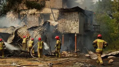 Pożar leśniczówki w Machowinie (powiat słupski)
