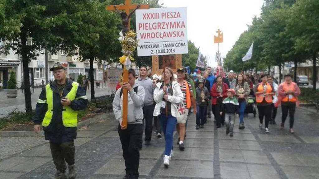 Wrocławscy pielgrzymi przed Jasną Górą