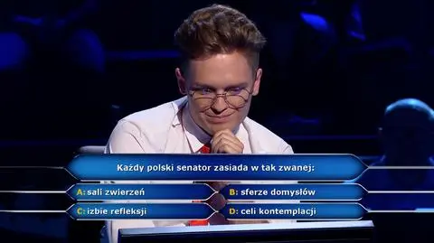 Pytanie w "Milionerach" o nazwę miejsca, w którym zasiadają senatorowie